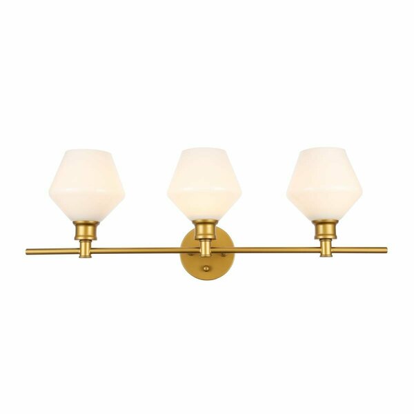 Cling Gene 3 Light Brass & Frosted White Glass Wall Sconce CL3480742